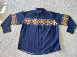 Vintage Wrangler Shirt Mens XL Aztec Southwestern Pearl Snap Western Rodeo - $27.80