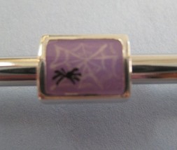 Halloween Spiderweb Purple Enamel European Bead Hand Painted!  - $7.99