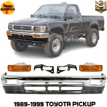 Front Bumper  Chrome Steel Kit &amp; Signal Lights For 1989-1995 Toyota Pickup - £256.07 GBP