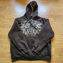 Dickies Zip Up Sherpa Lined Sweatshirt Hoodie Mens size XL Grunge Brown ... - $18.69