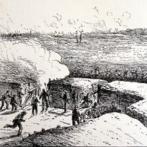 Besieging Yorktown Civil War Battle Scene 1882 Victorian Military Art DWAA8 - $19.99