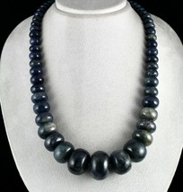 DYED SAPPHIRE CORUNDUM BEADS ROUND 1 LINE 2078 CARATS BIG GEMSTONE NECKLACE - £354.03 GBP