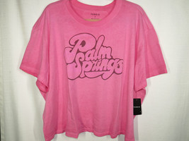 Torrid Plus Size 2X Pink Palm Springs Relaxed Fit Cropped T-Shirt - $25.00