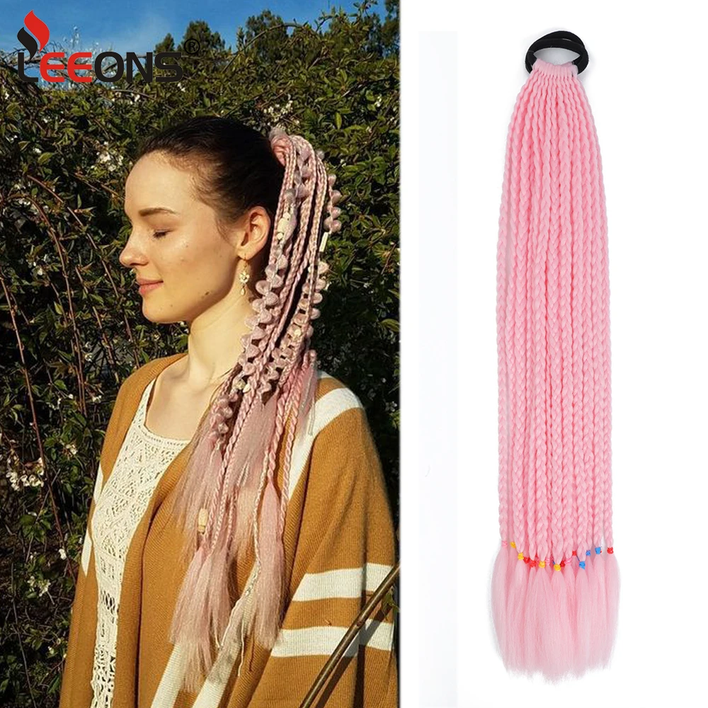 Gradient Hand Weave Dirty Braided Ponytail Hair Ropes Wigs Women Elastic Hair - £10.24 GBP+