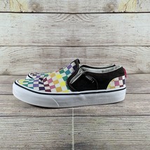Vans Asher Rainbow Checkerboard 500714 Skate Missy Size 2 Slip On Sneakers - $19.59