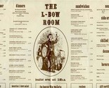 L Bow Room Menu Placemat 1970&#39;s L Bow Bender Hamburger  - $17.81