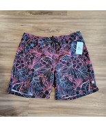 Mens  XL Laguna Volley Swim Shorts Trunks Liner Lined Black Pink Hibiscu... - $18.80
