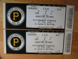 MLB Pittsburgh Pirates Vs Houston Astros 9/25/2010 Ticket Stubs Lot Of 2 - $6.91