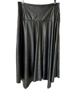 7 for All Mankind Women&#39;s PU Leather Midi High Low Skirt in Black Size S - $81.45 CAD