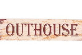 Metal Outhouse Sign 15 X 4 Inches New Distressed Look Great Bathroom Door Fun - £7.57 GBP