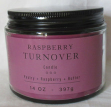 Kirkland&#39;s Natural Wax Blend 14 Oz Jar 3-Wick Candle Raspberry Turnover - £25.37 GBP