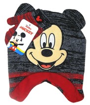 Mickey Mouse Disney Fleece-Lined Peruvian Beanie Hat &amp; Mittens Set w/ Ears $20 - £9.63 GBP