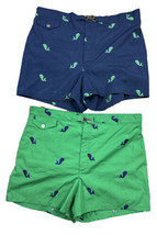2 Pr Vtg Mark Fore Navy Blue Green Whale Pattern Lined Golf Shorts Sz 36... - £31.13 GBP