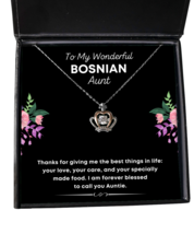 Bosnian Aunt Necklace Gifts - To My Wonderful Aunt - Crown Pendant Jewelry  - £39.07 GBP
