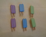 Novelty Button (new) 7/8&quot; (6) Popsicles /Purple, Blue, Green - $4.94