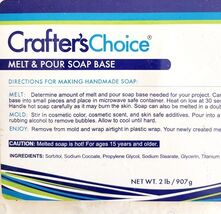 White Soap Base Melt Pour Sealed New 2lbs Crafters Choice White Clean GstRm - $28.15 CAD