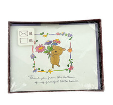 Hallmark Cards Bear Floral Thank You From The Bottom Of My Grateful Little Heart - £10.03 GBP