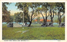 Tourist Park Camping Cars Seneca Lake Watkins New York 1920s postcard - £5.53 GBP