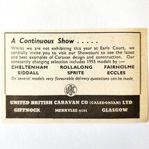 1954 United British Caravan Earls Court Expo Advertisement Automobilia E... - $28.01 CAD