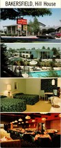 Vintage Hill House Motel Bakersfield CA Multi View Panorama Long Postcard - $9.95