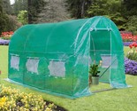 12&#39;X7&#39;X7&#39; Walk-In Greenhouse Garden Plant Heavy Duty Green Grow Tent Lar... - £138.25 GBP