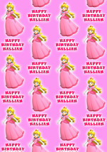 PRINCESS PEACH Personalised Gift Wrap - Super Mario Nintendo Wrapping Paper - £4.32 GBP