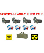 Family Survival 4 Pack - Serbian Gas Masks -Hi-Risk Disease Kits &amp; Carry... - £237.94 GBP