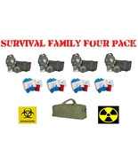 Family Survival 4 Pack - Serbian Gas Masks -Hi-Risk Disease Kits &amp; Carry... - $296.95