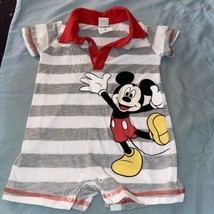 Disney Mickey Mouse Baby Outfit 3-6 Months One Piece W/ Collar Gray Whit... - $6.65