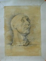 Vintage Original Signed Graphic Drawing. &quot;Male Head&quot;. Signed - $48.51