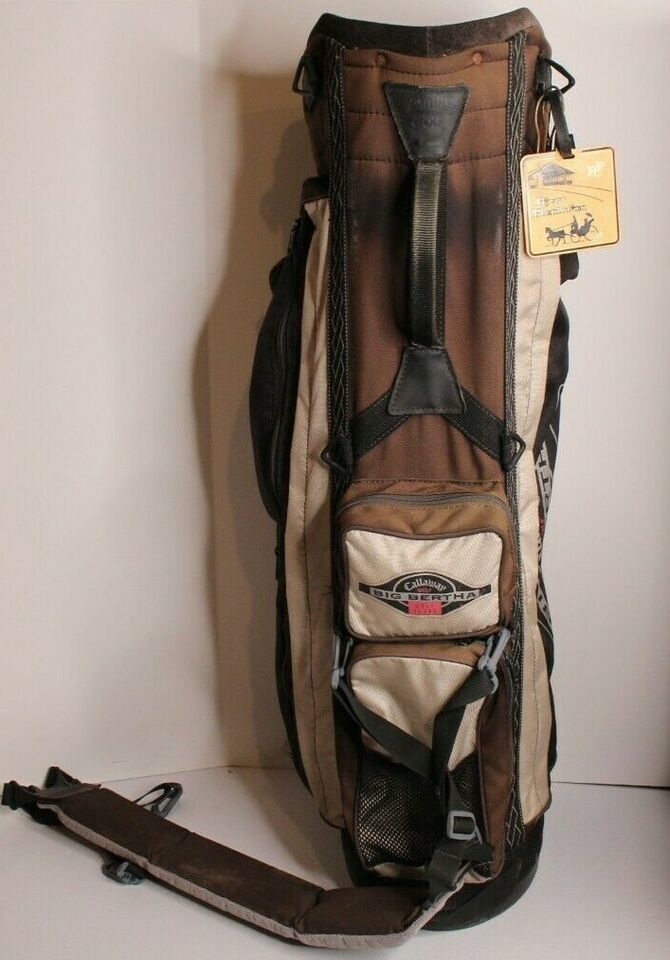 Callaway Big Bertha Golf Bag Stand Carry Strap 4 Divider 5 Pockets Green/Gray - $49.50
