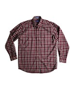 Sir Pendleton Button Shirt 100% Virgin Wool Maroon Plaid Size Large - $32.87