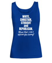Funny TankTop White Christian Straight and Republican Royal-W-TT  - £15.77 GBP