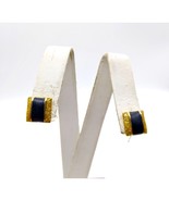 Chic Black and Gold Stud Earrings, Vintage Glitter Enamel for Retro Flai... - £13.80 GBP