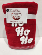 Christmas Red HOHOHO Bathroom Hand Towels Set of 2 - £21.74 GBP