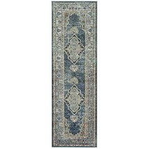 SAFAVIEH Crystal Collection Accent Rug - 2&#39;2&quot; x 5&#39;, Blue &amp; Yellow, Medallion Dis - $54.99