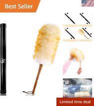 Lambswool Duster with Solid Wooden Handle,Leather Hang Strap,18.9 inch L... - $21.61