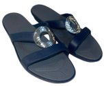 Crocs Sanrah Hammered Circle Flat Flip Flop Sandal WOMENS Sz 9 Navy Blue... - $69.99