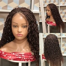 Braided Wig.brown Braided Water Wave Wig. It’s Made On A Closure. 22 Inc... - $121.55