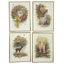 Coronation Christmas Greeting Cards Set of 20 NO ENVELOPES Wreath Deer Candles - £26.56 GBP