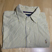 Ralph Lauren Mens Shirt XL Classic Fit Yellow Stripes Button Down Long S... - $21.90