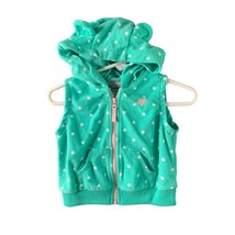 Carters Girls Infant Baby Size 9 Months Full Zip Vest Hooded Ears Fleece... - $10.88