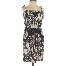 French Connection Printed Strapless Square Neck Dress Black Cream Size 2 - £27.42 GBP