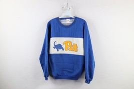 Vtg 80s Mens Medium Spell Out University of Pittsburgh Quilted Sweatshirt USA - £47.94 GBP