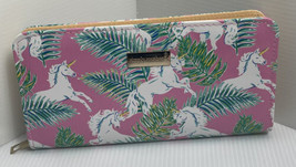 Simply Southern Unicorn Pink Green Gold Tropical Wallet Clutch Women - £9.23 GBP