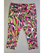 Loudmouth Golf Capris Abstract Womens 6 Pink Green White Blue Pockets 30x22 - $29.28