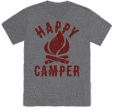 Happy Camper hiking camping t-shirt - £12.73 GBP