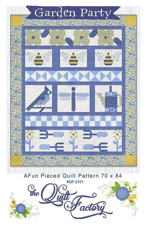 GARDEN PARTY Quilt Factory Pattern QF 2101 - 70" x 82" - Summer Breeze - $10.64