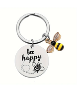 Happy BEE  Stainless Steel Keychain - £2.34 GBP