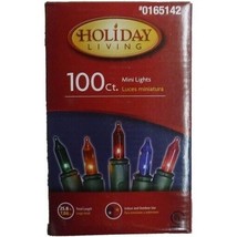 Holiday Living 100 Multi-Colored Christmas Light Set Green Wire U04ZI24G - $14.99